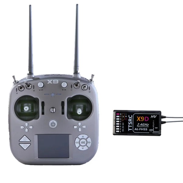 TTSRC X9 2.4GHz 9CH One-touch Switching Mode1/Mode2 Radio Transmitter & X9D Receiver for RC Drone